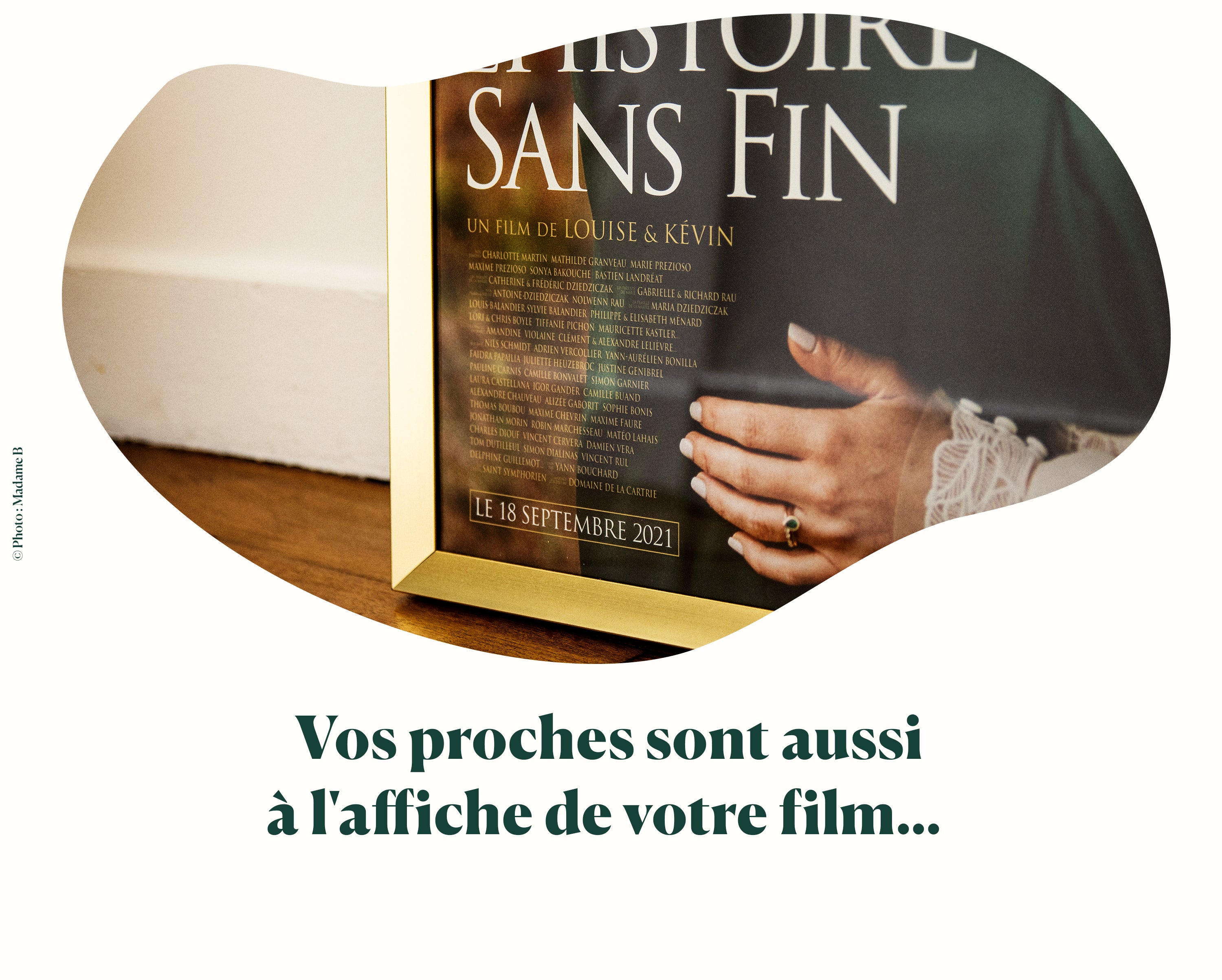 Détail générique affiche de film personnalisée - vos proches à l'affiche de votre film | Lovemood