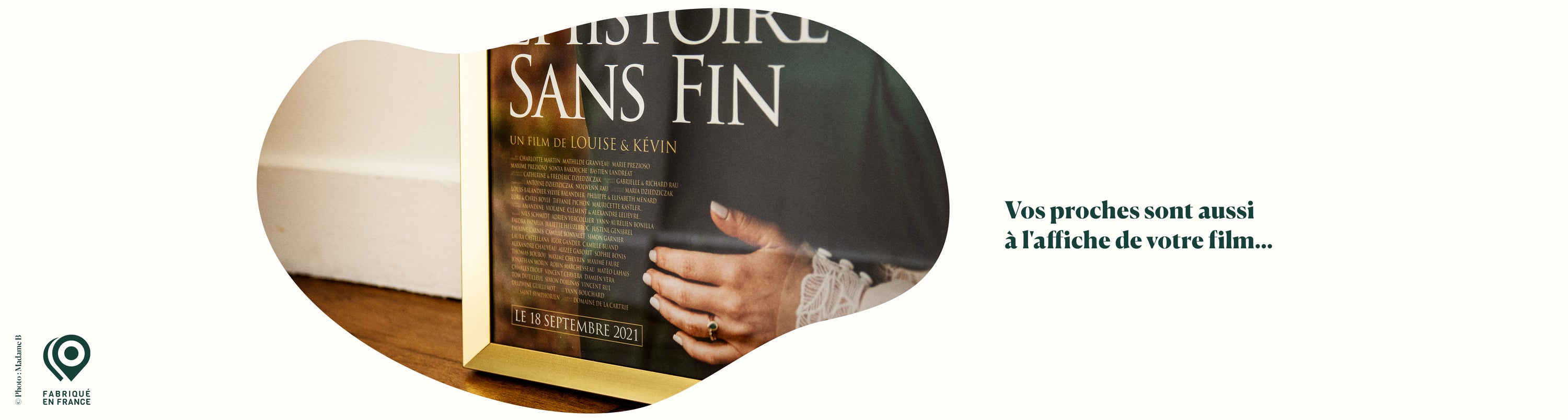 Détail générique affiche de film personnalisée - vos proches à l'affiche de votre film | Lovemood