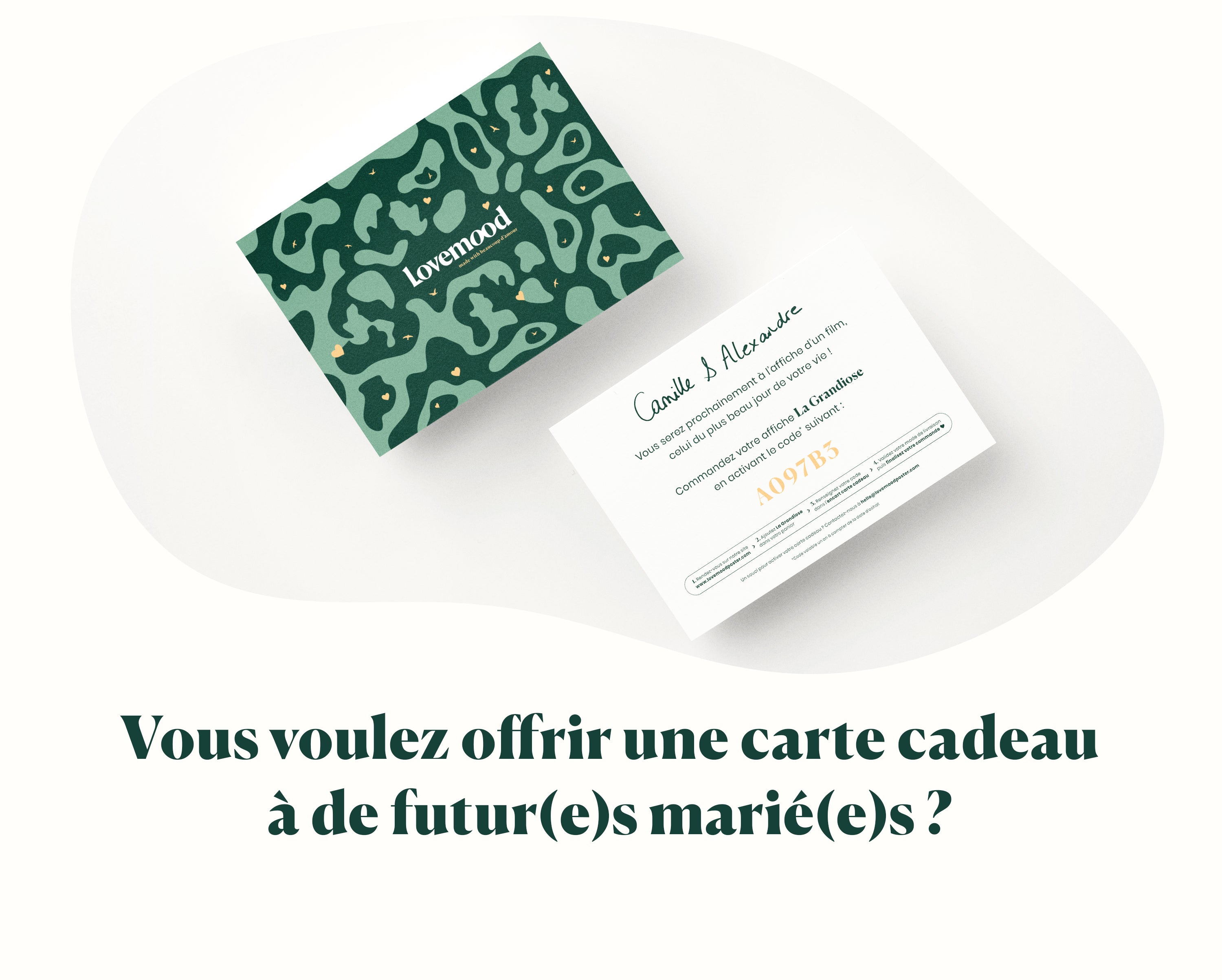 Carte cadeau affiche de film personnalisée Lovemood - idée cadeau mariage pour futur(e)s marié(e)s