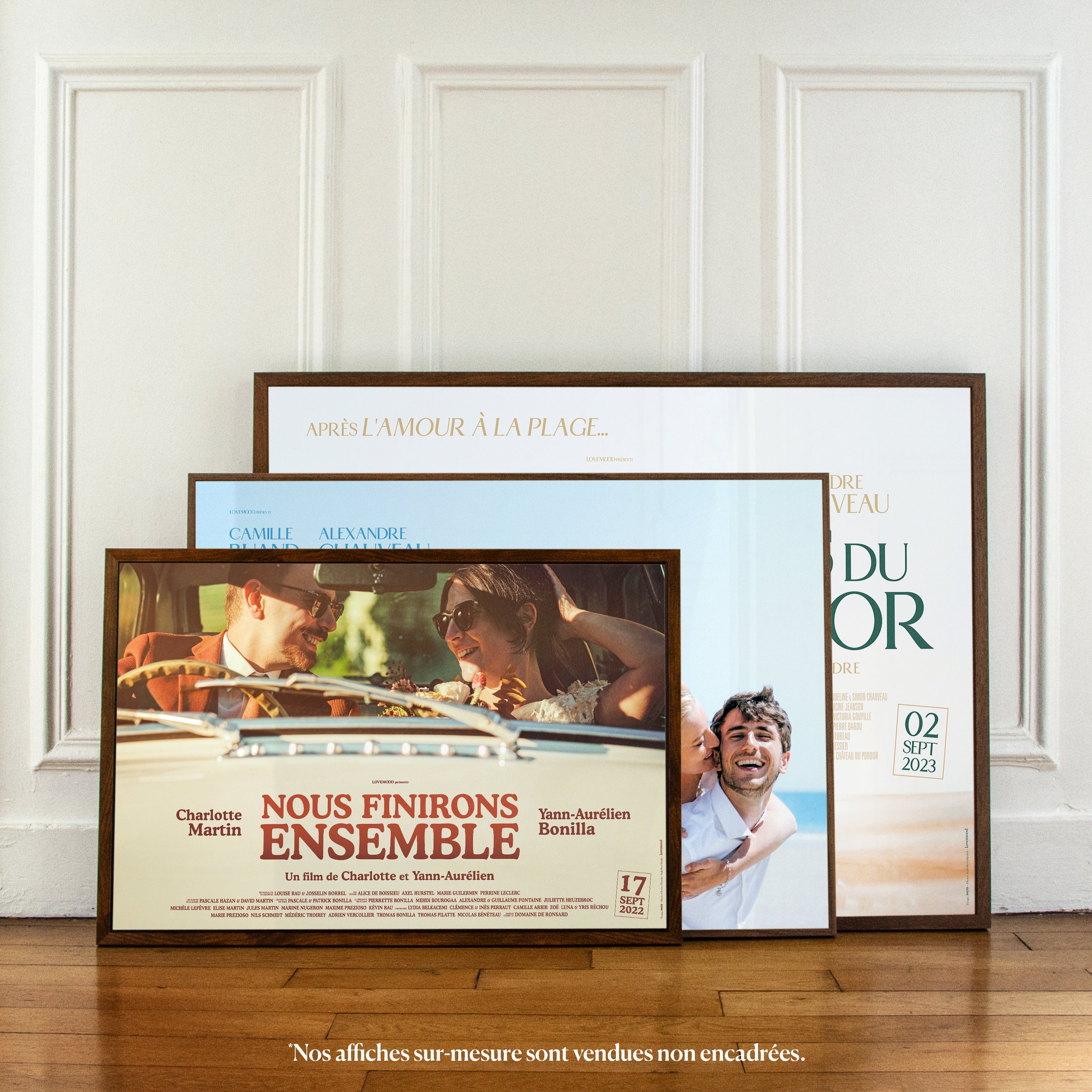 Affiches de film personnalisées sur-mesure en formats 40x60, 50x70 et 60x80cm à l'horizontale | Lovemood