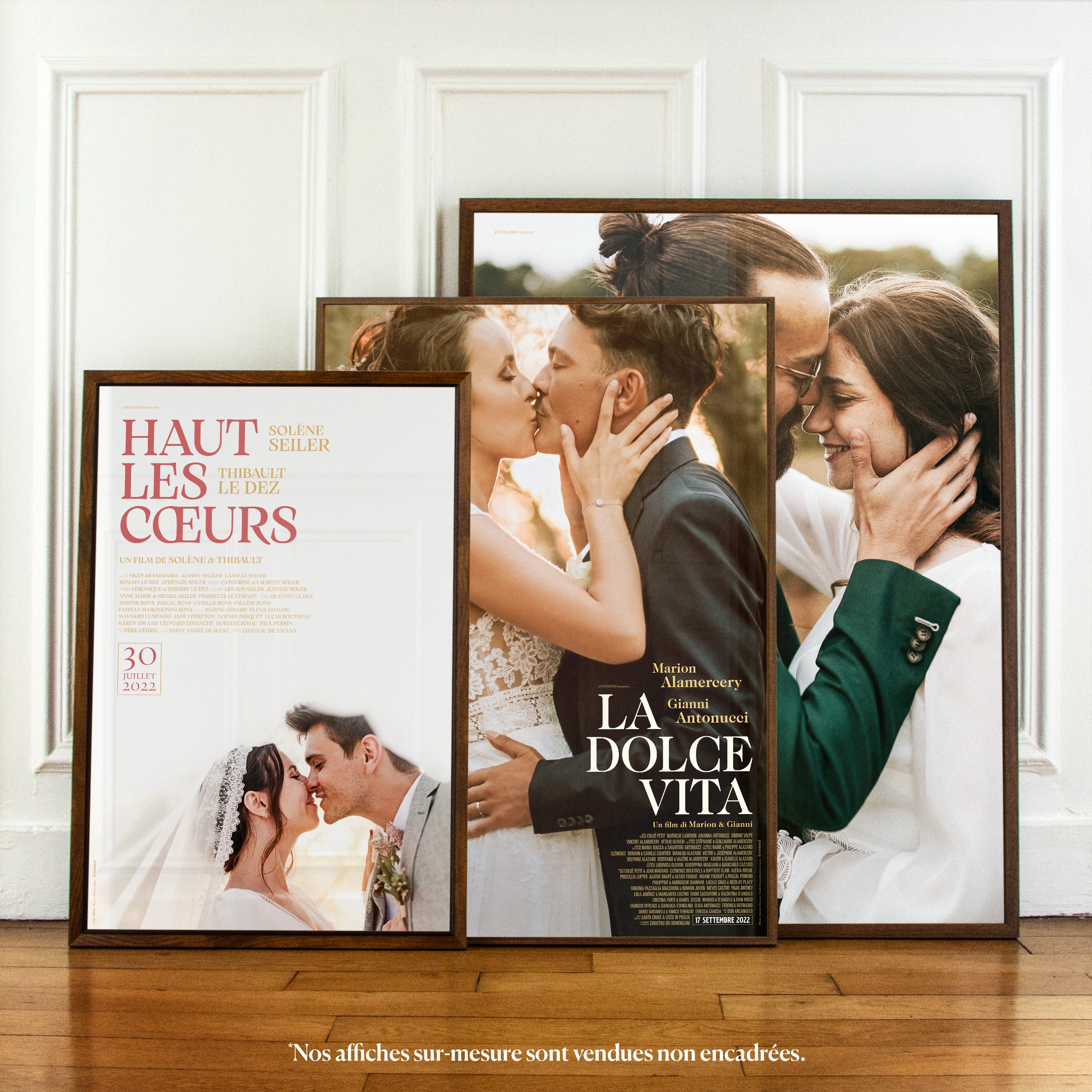 Affiches de film personnalisées sur-mesure en formats 40x60, 50x70 et 60x80cm à la verticale | Lovemood
